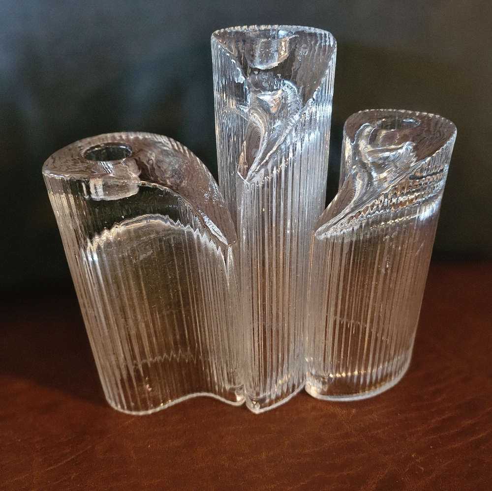 Gorgeous crystal/glass candle holder set